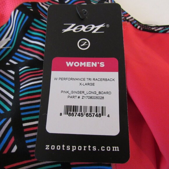 Zoot Performance Tri Tank Shelf Bra Pink Ginger Long Board Women's XL New NWT - Picture 9 of 9